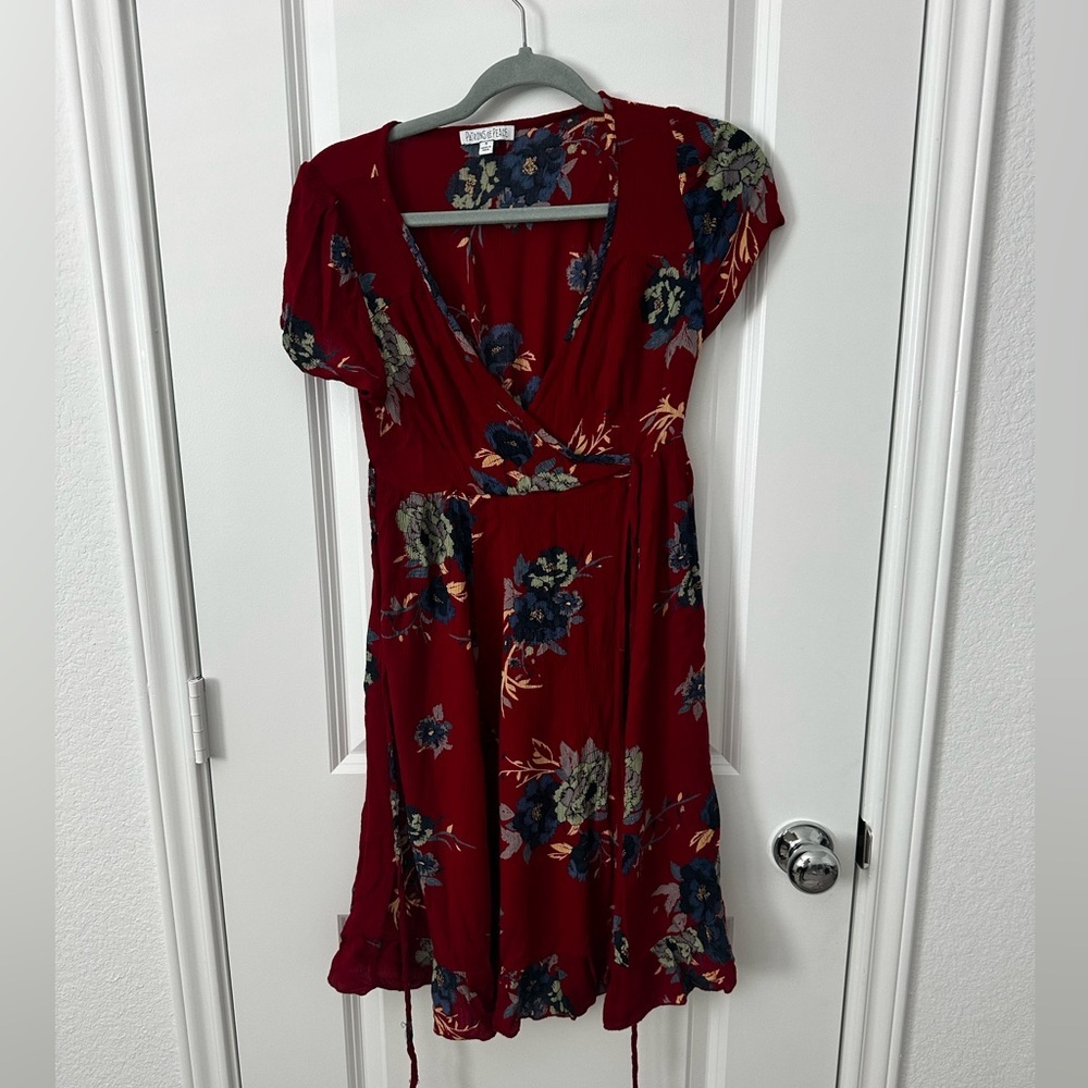 Patrons of Peace Floral Wrap Midi Dress